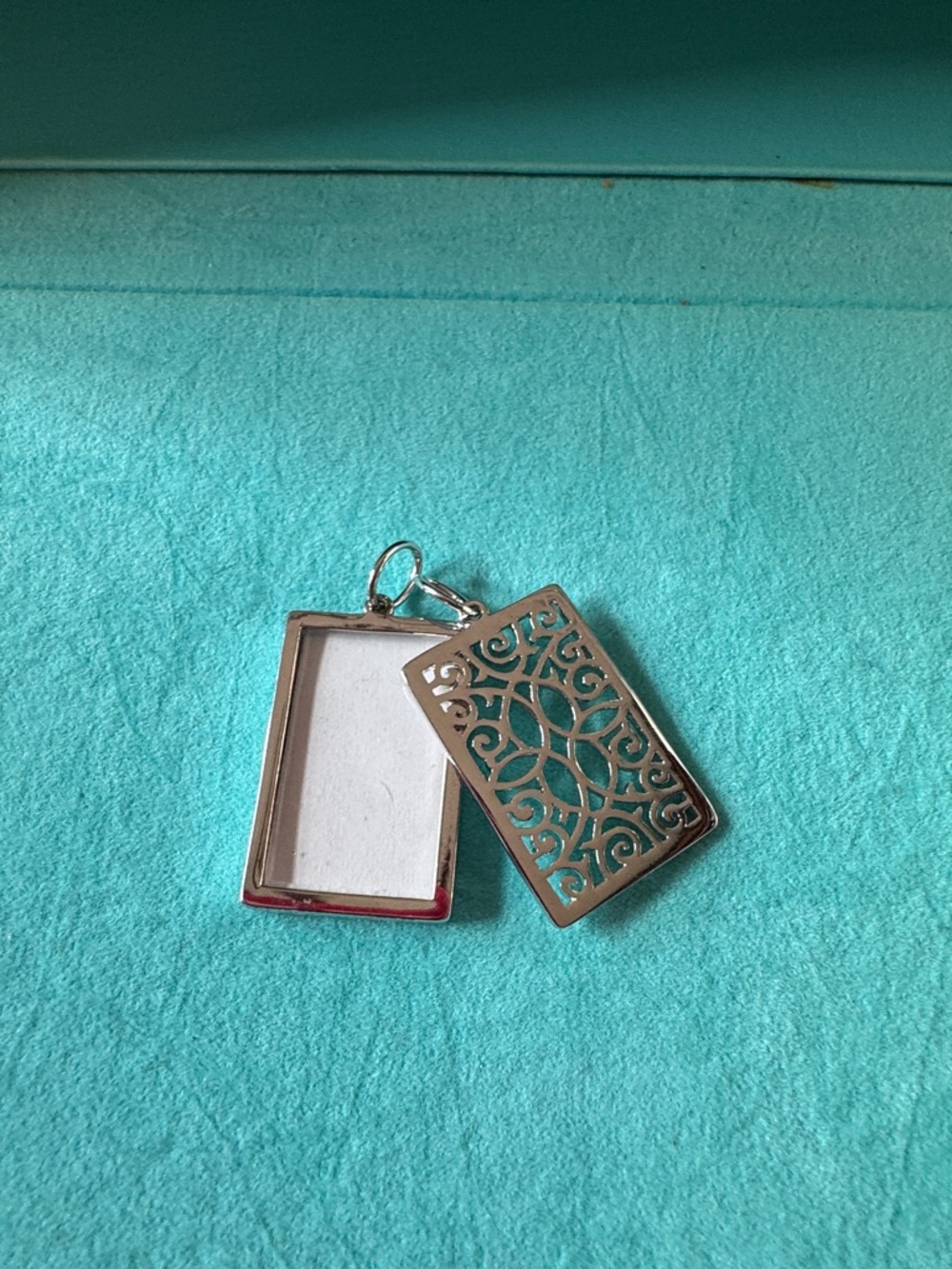 Origami Owl Silver Filigree Rectangle Locket Pendant